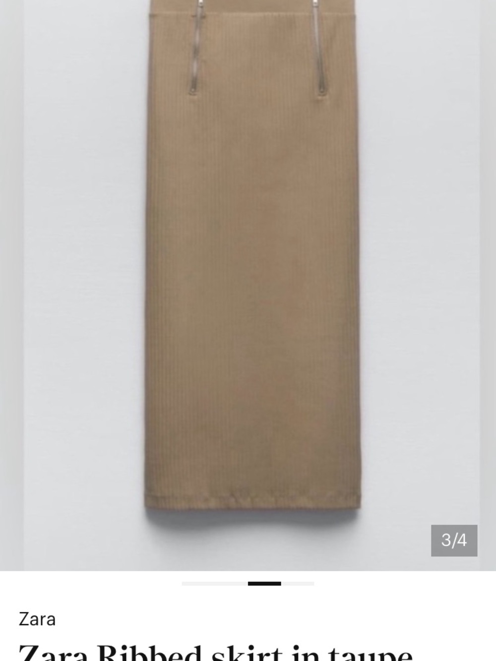 Zara Ribbed Maxi Skirt in Beige - Picture 5 of 6